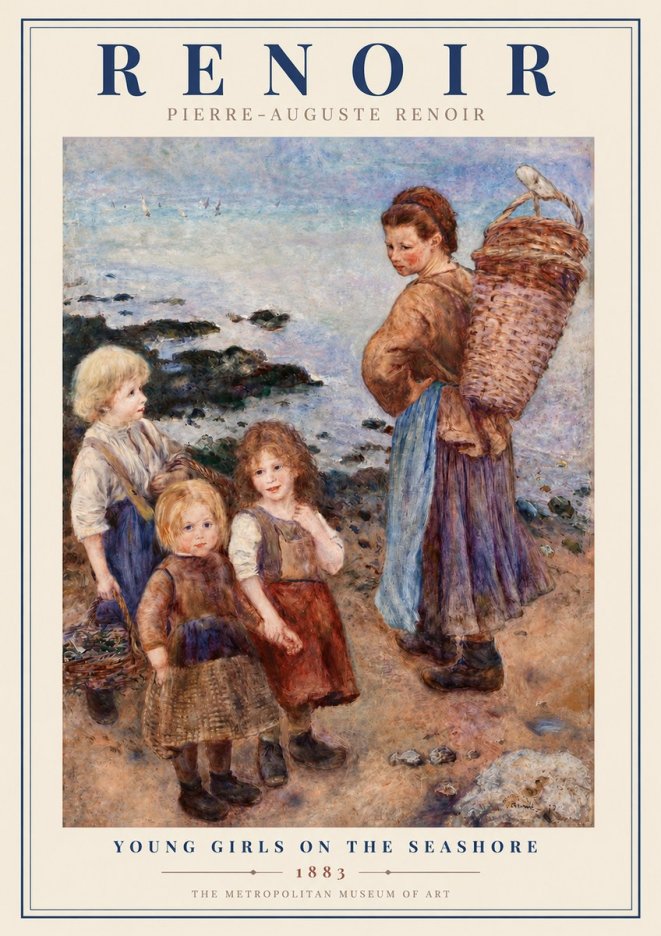 Renoir Children on the Seashore No3 - Poster