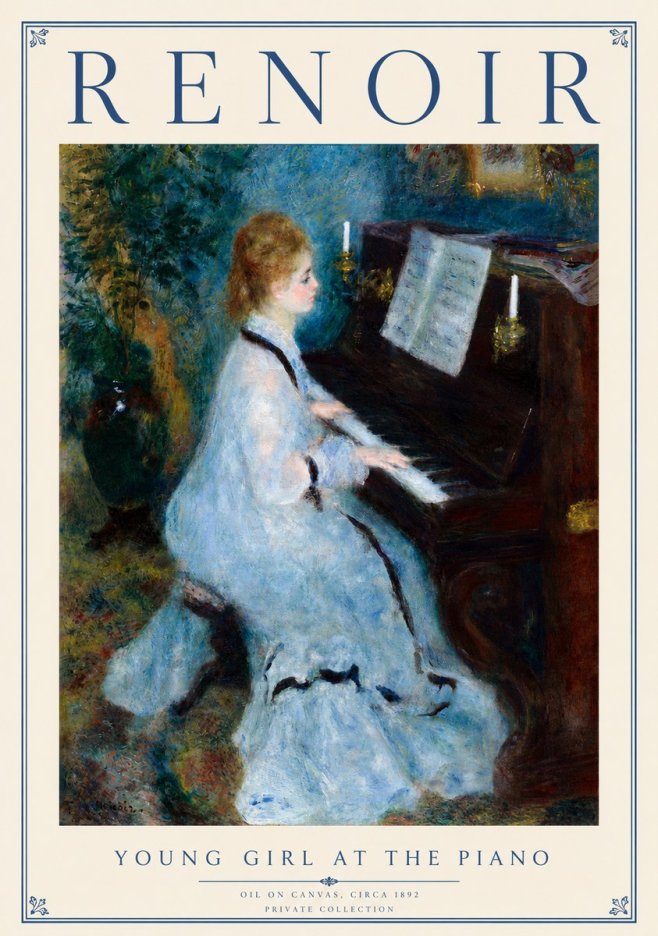 Renoir Young Girl at the Piano No4 - Poster