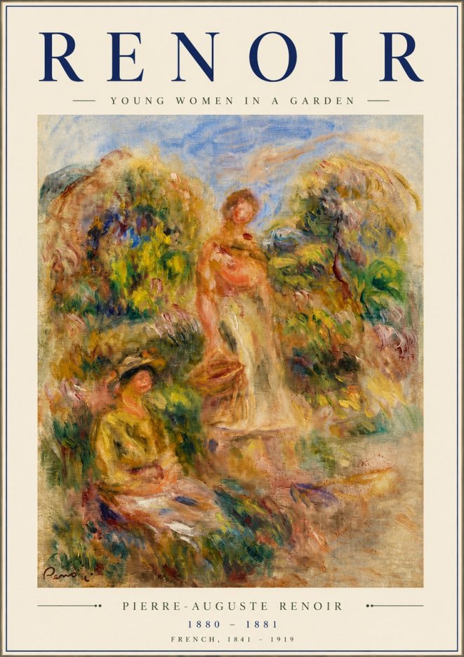 Renoir Young Women in a Garden No6 - Poster