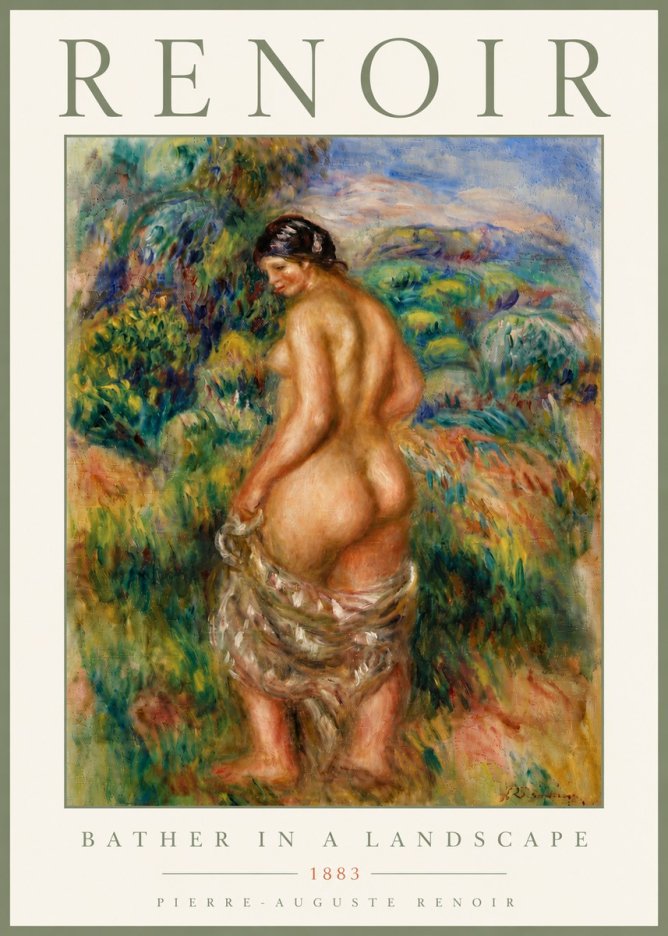 Renoir Bather in a Landscape No6 - Poster