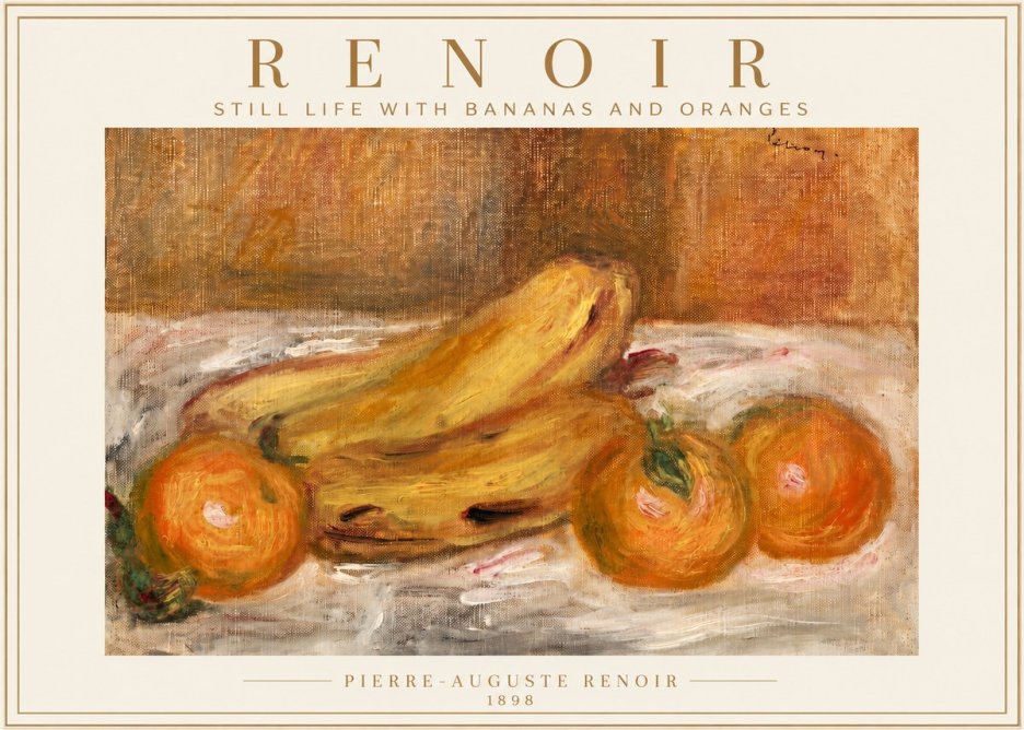 Renoir Still Life with Bananas and Oranges No4 - Poster