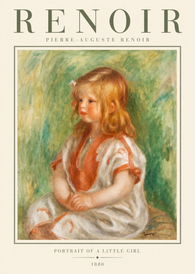 Renoir Portrait of a Little Girl No1 - Poster