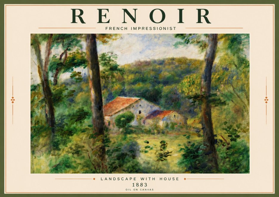 Renoir Landscape with House II No5 - Poster