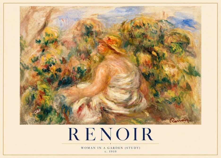 Renoir Woman in a Garden (Study) No1 - Poster