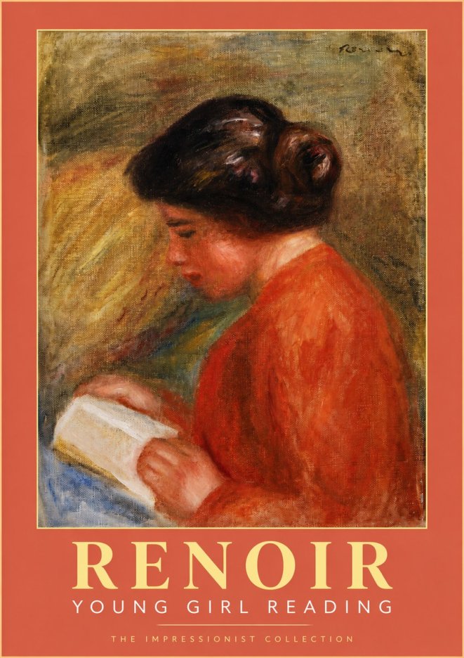 Renoir Young Girl Reading I No2 - Poster