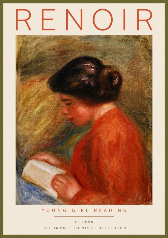 Renoir Young Girl Reading I No4 - Poster