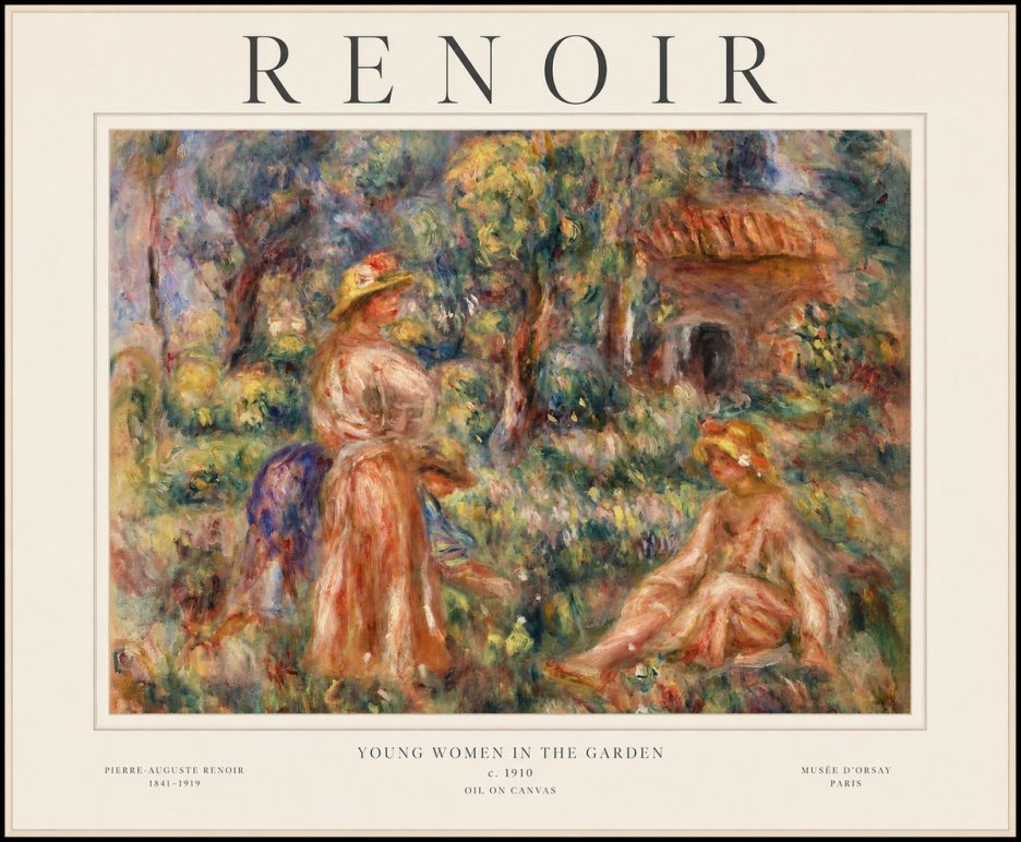 Renoir Young Women in the Garden I No1 - Poster