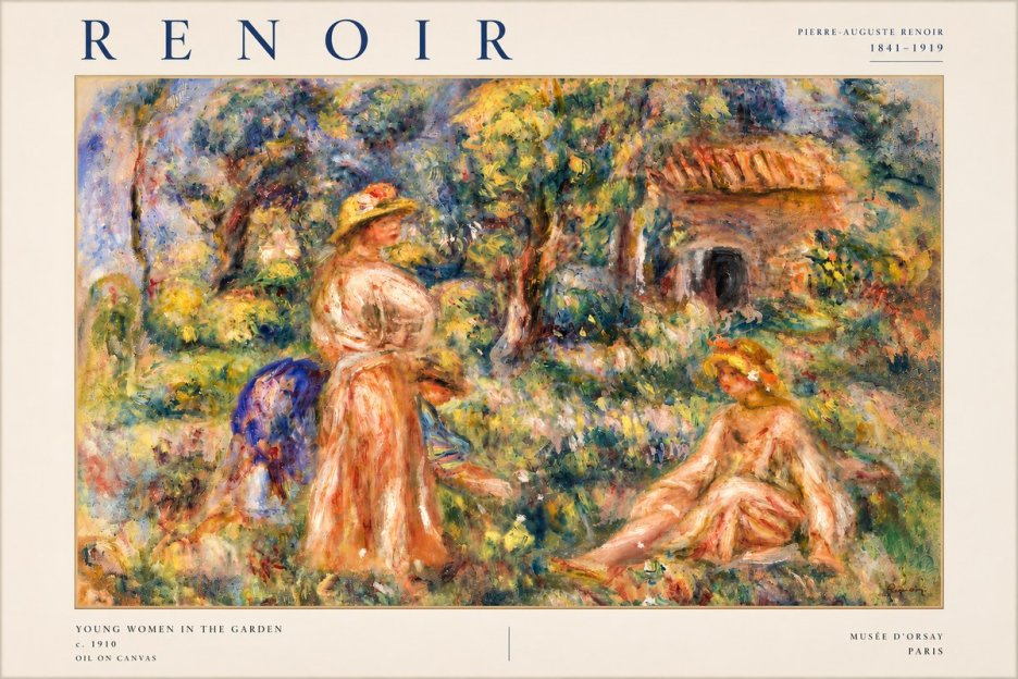 Renoir Young Women in the Garden I No4 - Poster