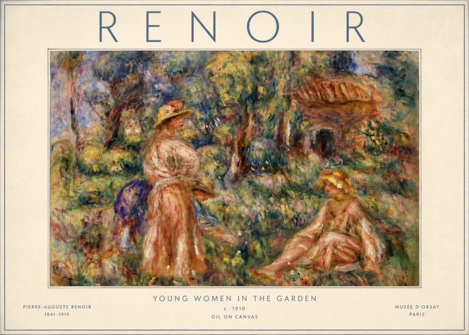 Renoir Young Women in the Garden I No6 - Poster