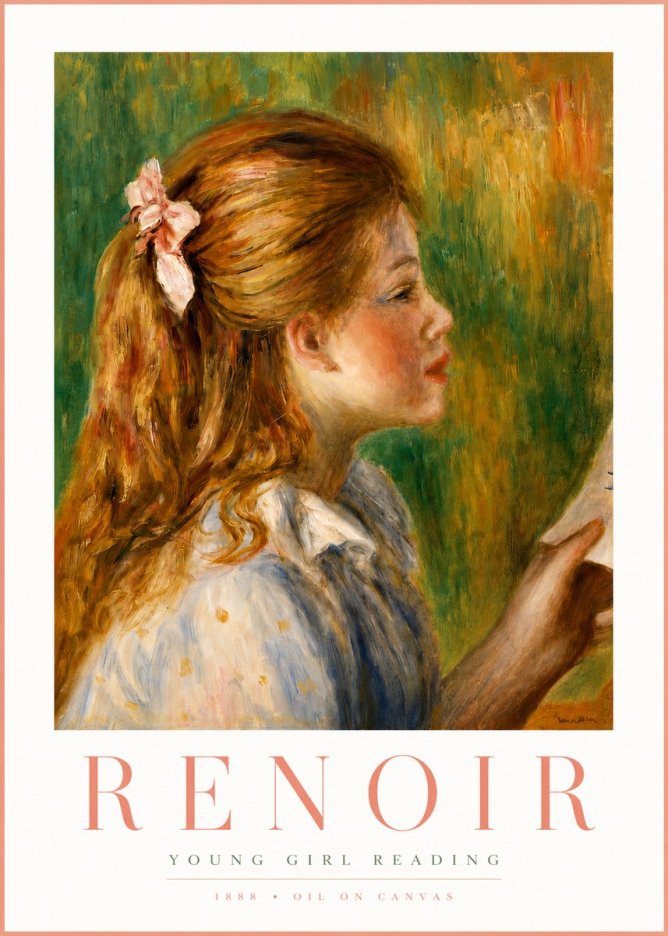Renoir Young Girl Reading II No3 - Poster