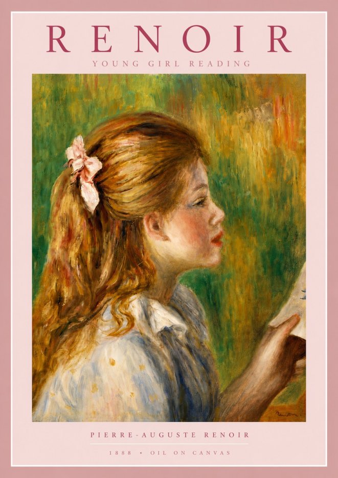 Renoir Young Girl Reading II No5 - Poster