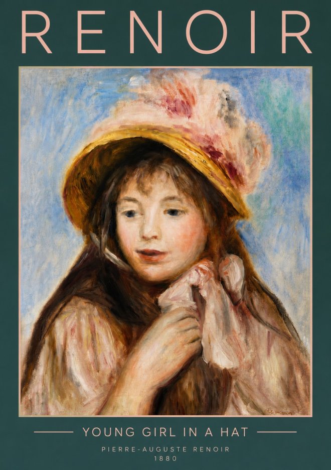 Renoir Young Girl in a Hat No5 - Poster