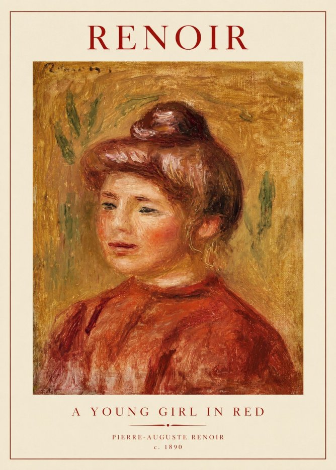 Renoir A Young Girl in Red No1 - Poster