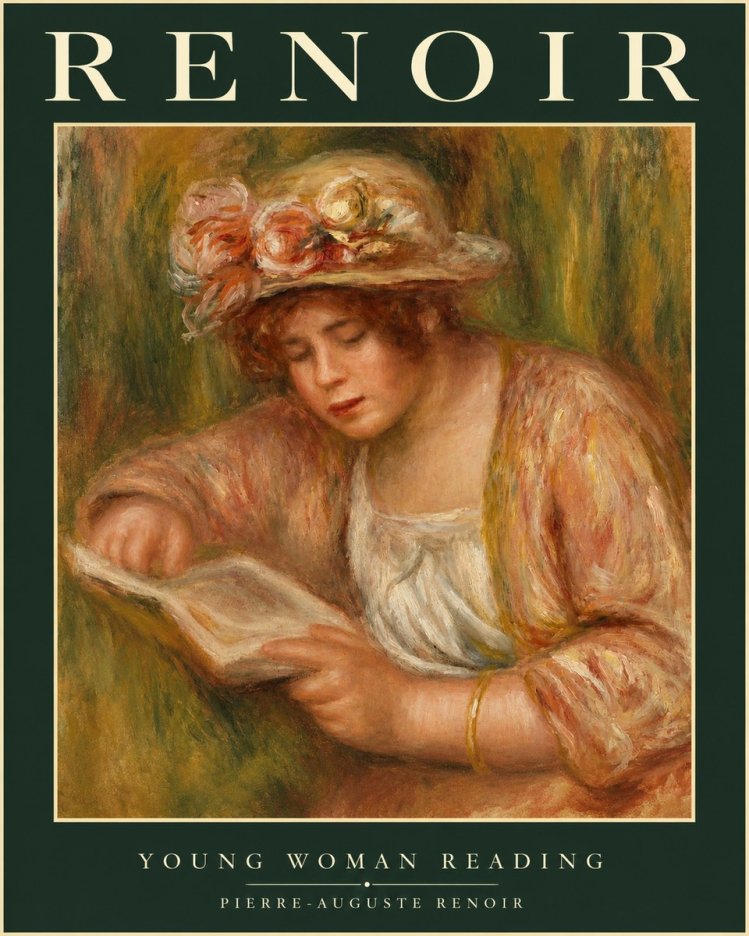 Renoir Young Woman Reading No1 - Poster
