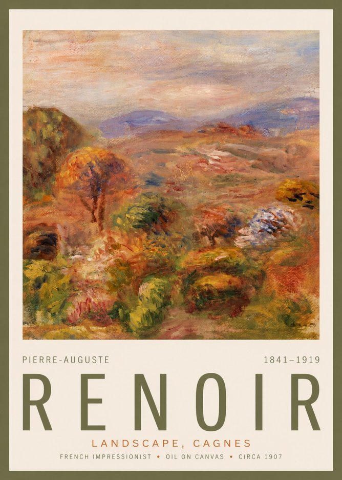 Renoir Landscape, Cagnes No2 - Poster