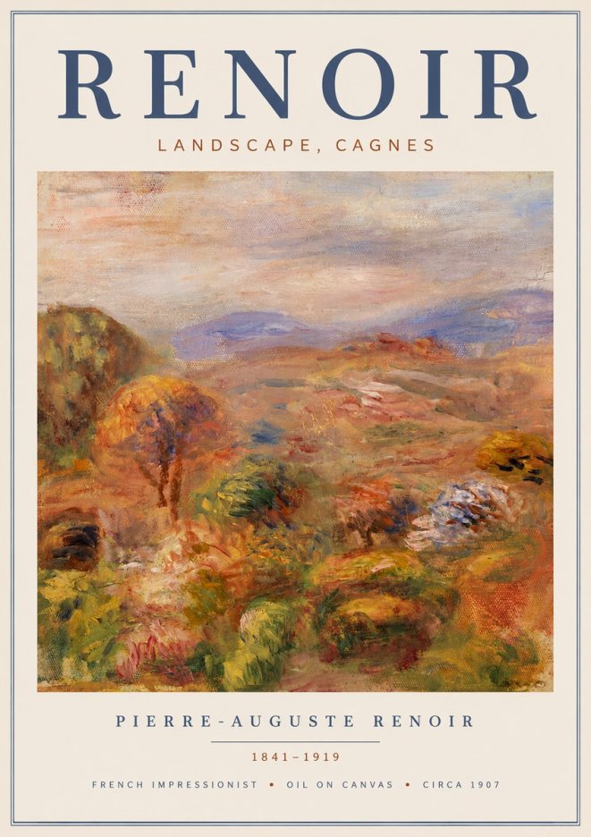 Renoir Landscape, Cagnes No4 - Poster