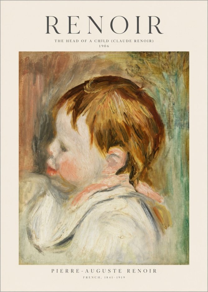 Renoir The Head of a Child (Claude Renoir) No1 - Poster