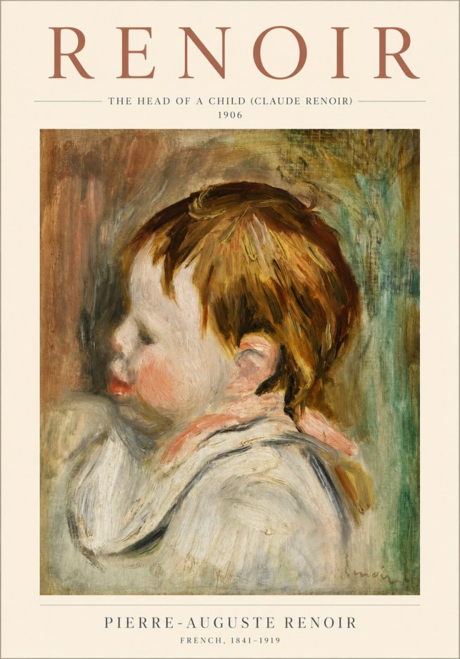 Renoir The Head of a Child (Claude Renoir) No3 - Poster