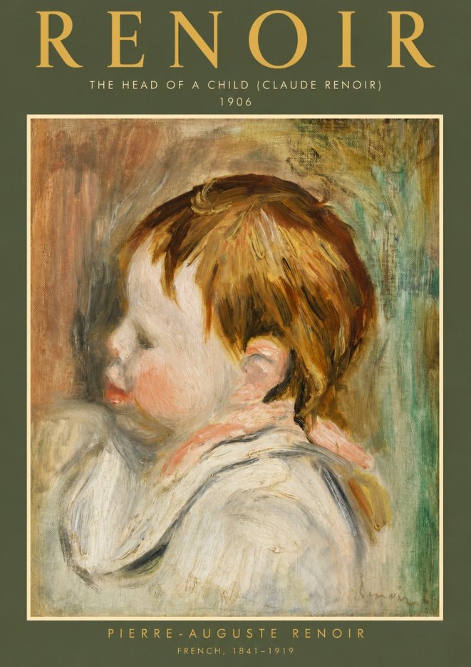 Renoir The Head of a Child (Claude Renoir) No4 - Poster