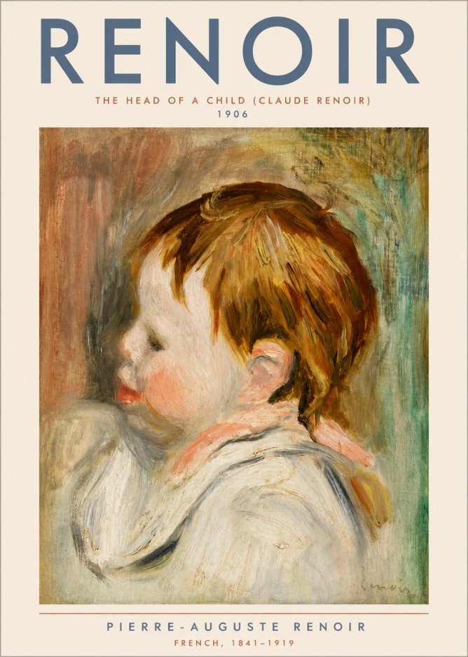 Renoir The Head of a Child (Claude Renoir) No5 - Poster