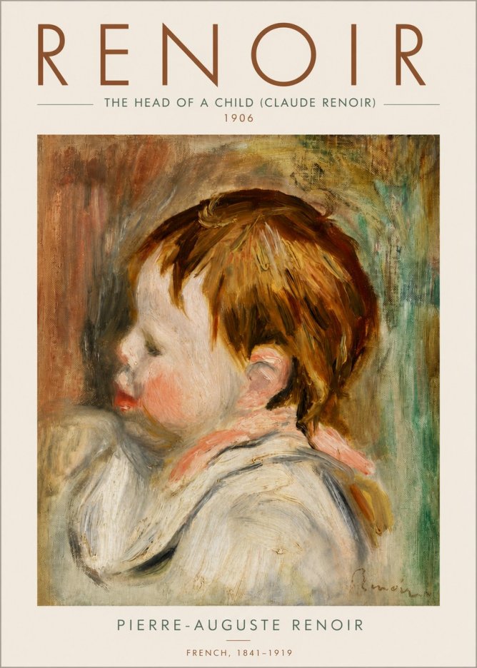 Renoir The Head of a Child (Claude Renoir) No6 - Poster