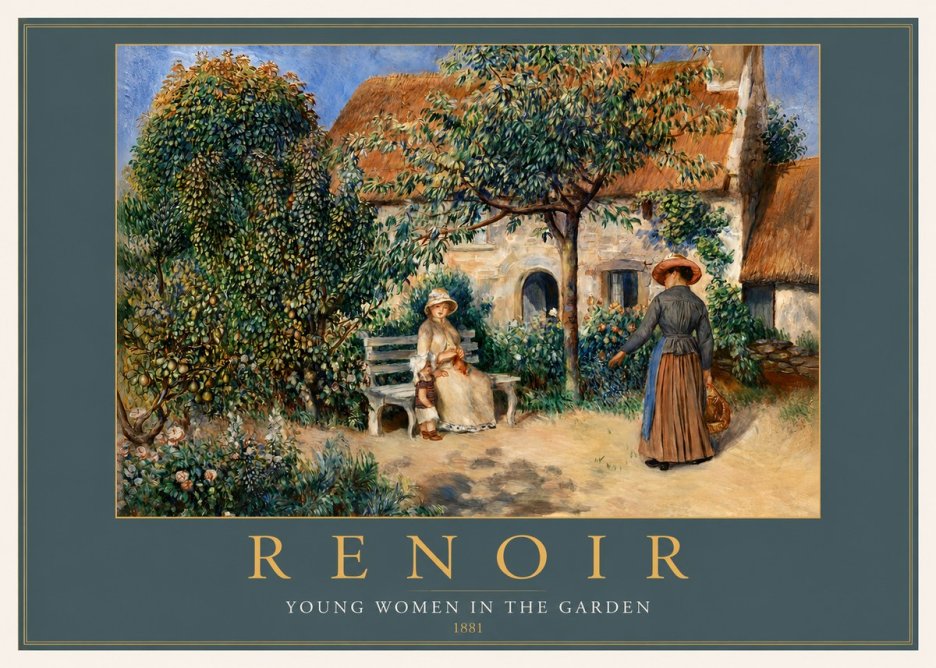 Renoir Young Women in the Garden II No2 - Poster