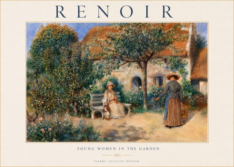Renoir Young Women in the Garden II No3 - Poster