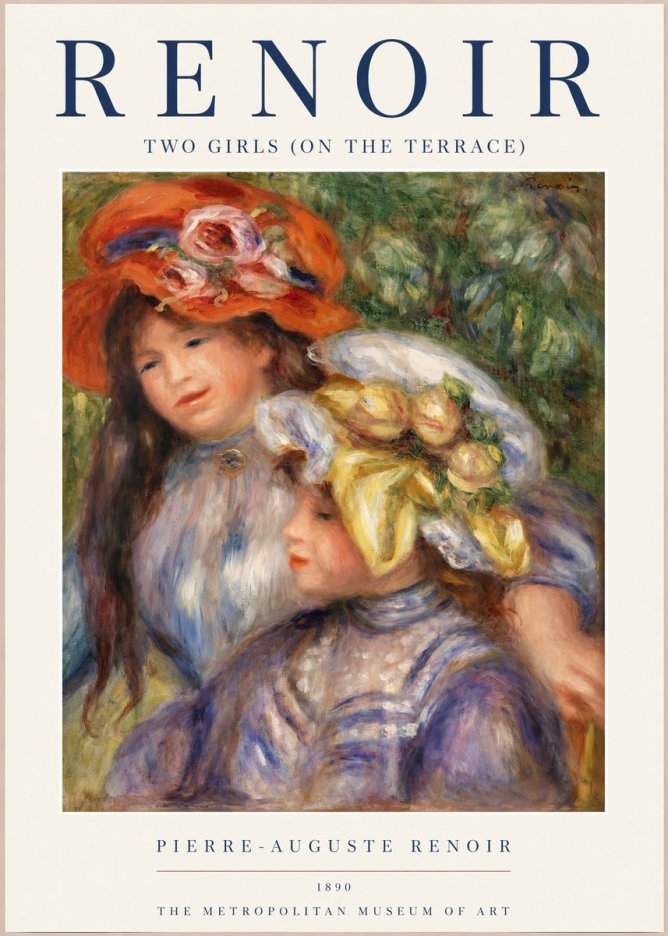 Renoir Two Girls (on the Terrace) No1 - Poster