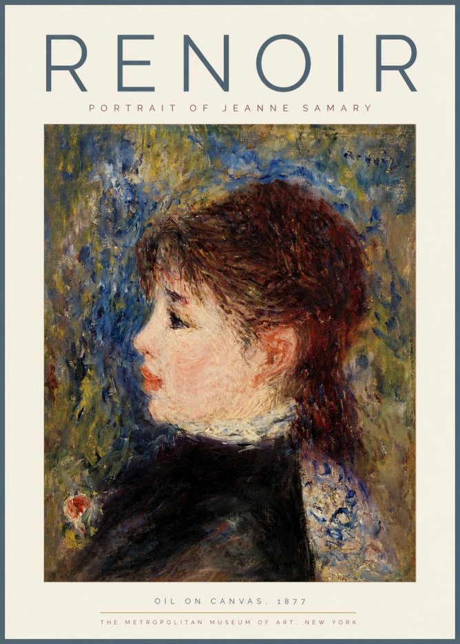 Renoir Portrait of a Young Woman II No3 - Poster