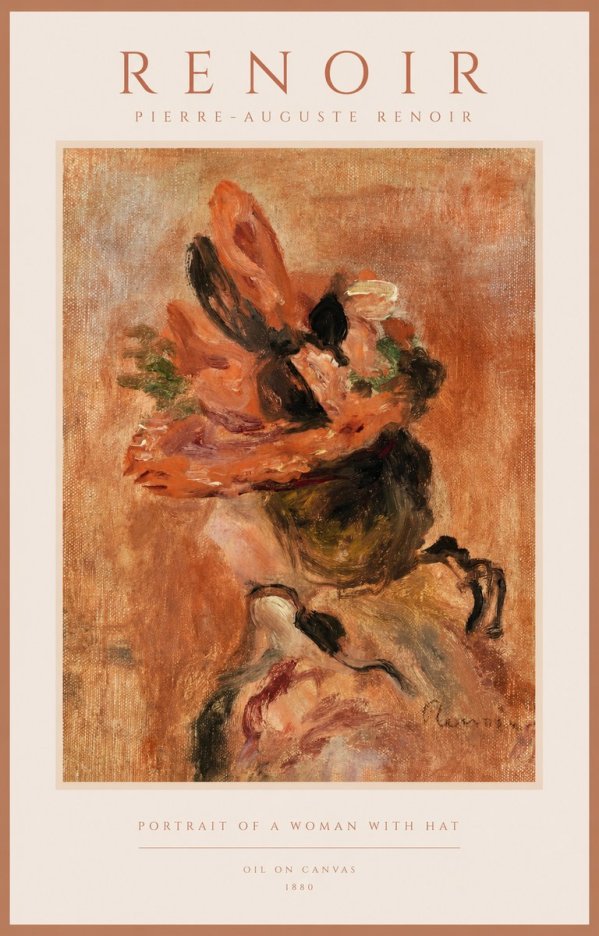 Renoir Portrait of a Woman with Hat No1 - Poster