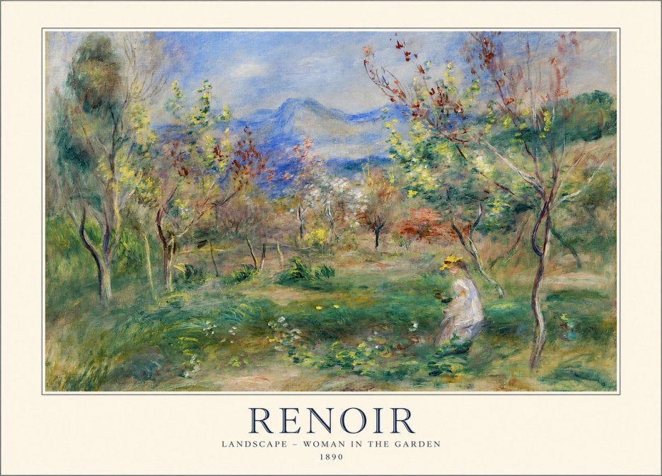 Renoir Landscape - Woman in the Garden No1 - Poster
