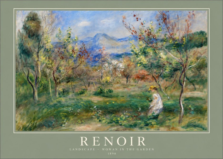 Renoir Landscape - Woman in the Garden No2 - Poster