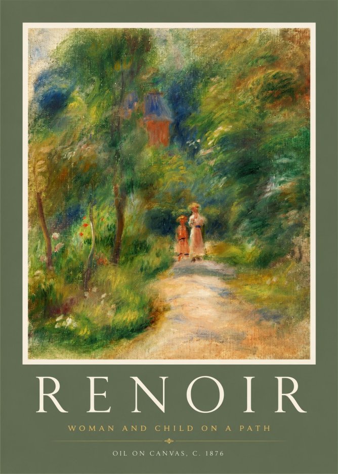 Renoir Woman and Child in a Landscape II No2 - Poster
