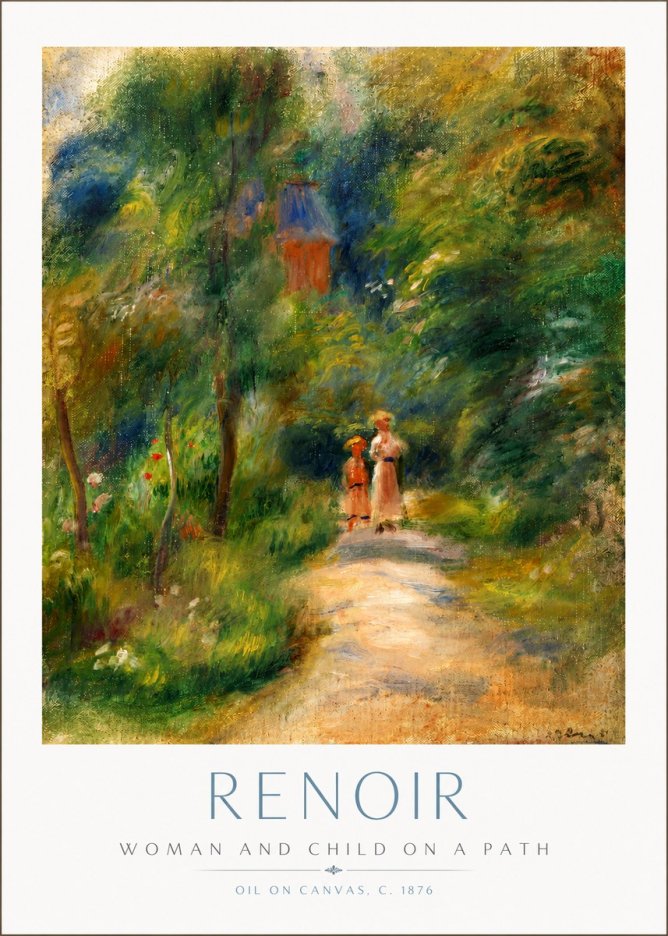 Renoir Woman and Child in a Landscape II No3 - Poster