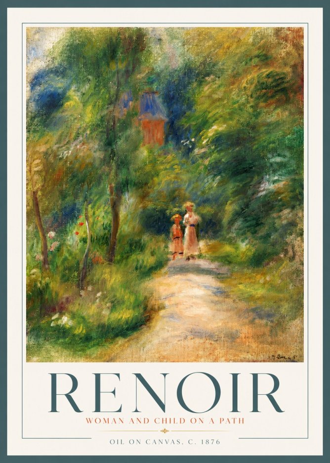 Renoir Woman and Child in a Landscape II No4 - Poster