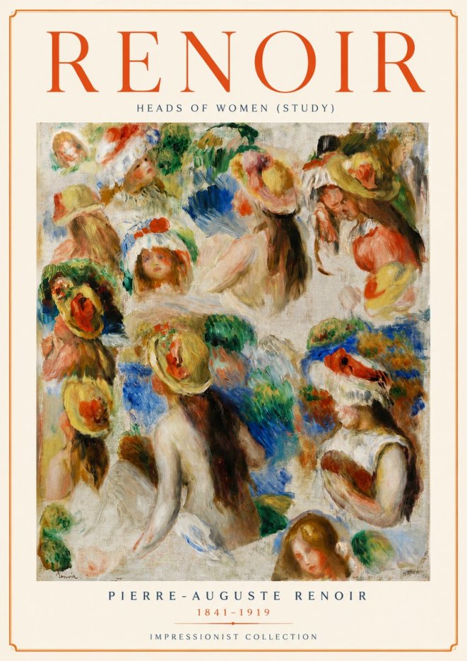 Renoir Heads of Women (Study) No6 - Poster