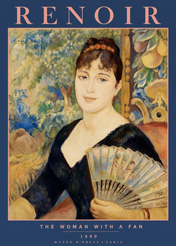 Renoir The Woman with a Fan No2 - Poster