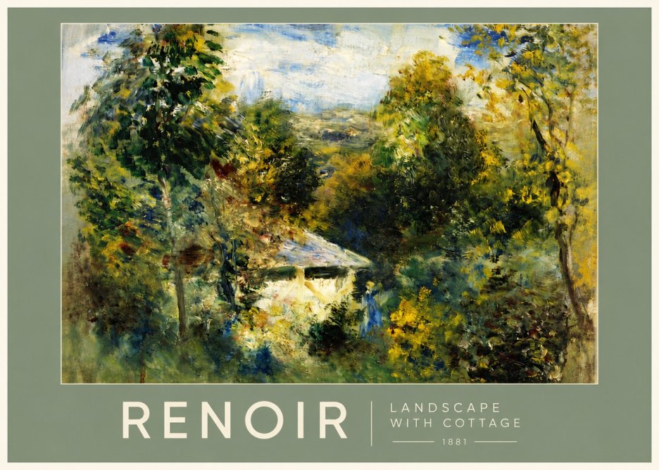 Renoir Landscape with a Cottage No5 - Poster