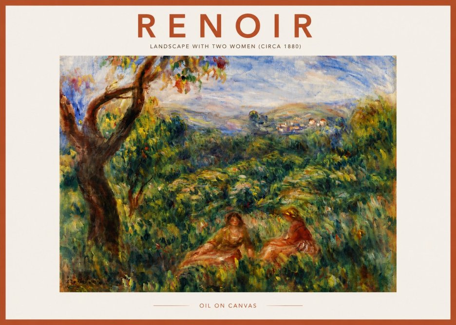 Renoir Landscape with Two Women (Circa 1880) No6 - Poster