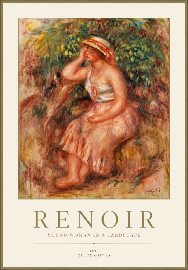 Renoir Seated Woman in a Landscape No2 - Poster