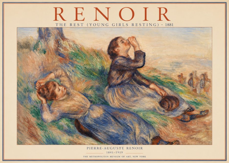 Renoir The Rest (Young Girls Resting) No2 - Poster