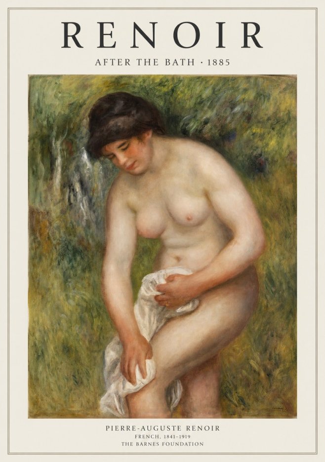 Renoir After the Bath No1 - Poster