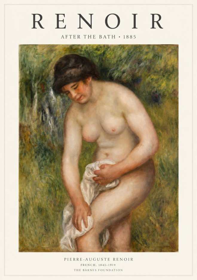Renoir After the Bath No3 - Poster
