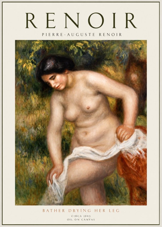 Renoir Bather Drying Her Leg No1 - Poster