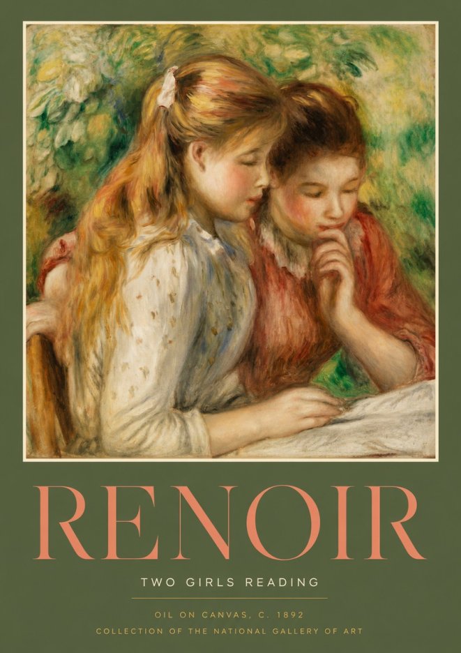 Renoir Two Girls Reading No2 - Poster