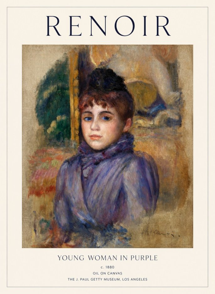 Renoir Young Woman in Purple No1 - Poster
