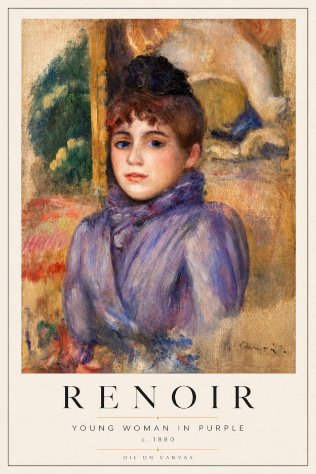 Renoir Young Woman in Purple No2 - Poster