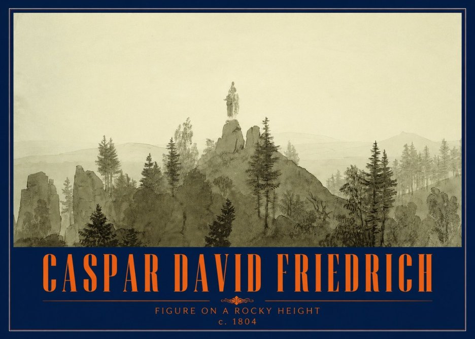 Caspar David Friedrich Figure on a Rocky Height No2 - Poster