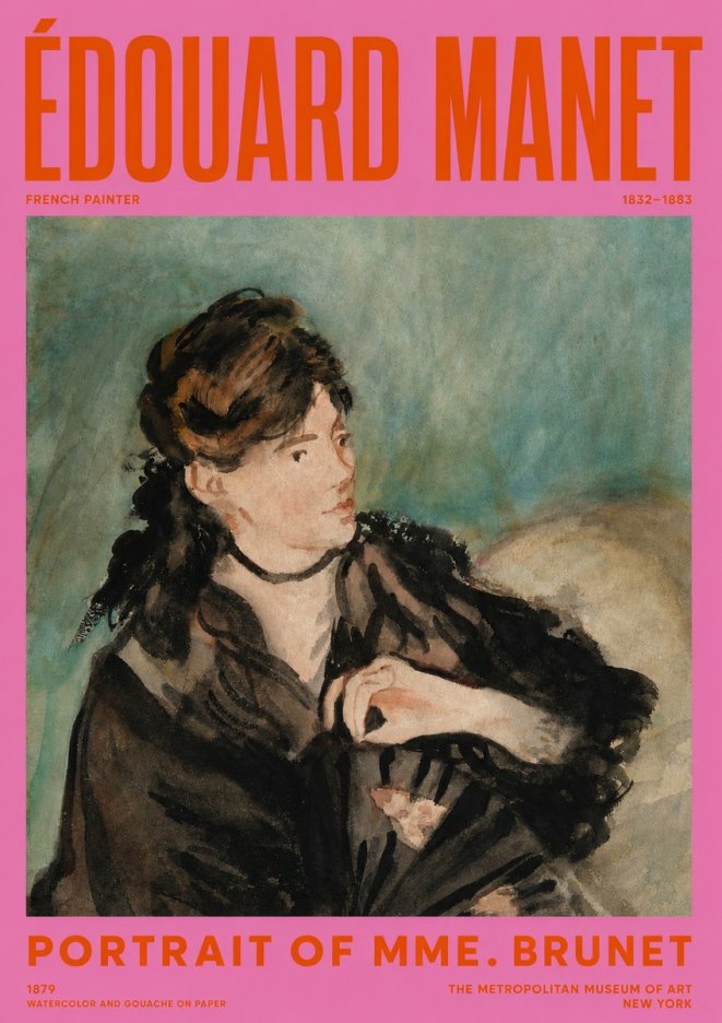 Édouard Manet Portrait of Mme. Brunet No2 - Poster