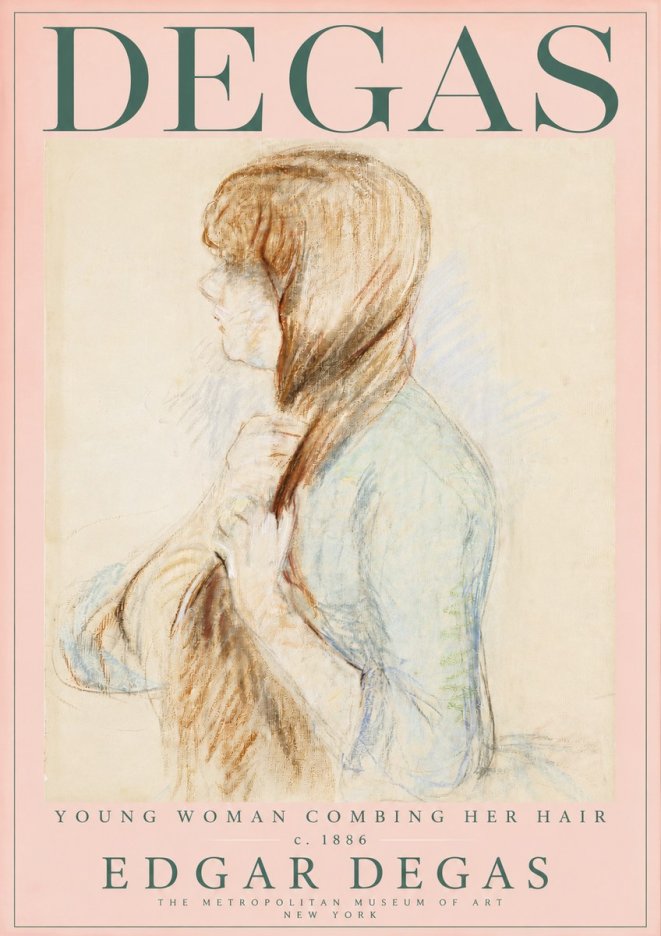 Edgar Degas Young Woman Combing Her Hair No3 - Poster